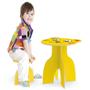 Imagem de Mesa infantil tiger madeira mesinha didatica com cadeira banquinho desmontavel kit amarela animalkids junges