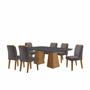 Imagem de Mesa Inovare 180 Tampo Mdf Canto Reto com 6 Cadeiras Bugatti
