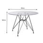 Imagem de Mesa jantar eames de ferro preto tampo redondo 90cm vidro 4 cadeiras pretas