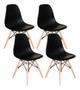 Imagem de Mesa Jantar Eames Eiffel 90cm 4 Cadeiras Eames Eiffel Preta