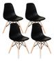 Imagem de Mesa Jantar Eames Eiffel 90Cm 4 Cadeiras Eames Eiffel Preta
