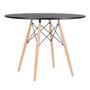 Imagem de Mesa Jantar Eames Eiffel Redonda 90cm MDF Alta Qualidade Moderna Cor Preto
