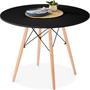 Imagem de Mesa Jantar Eames Eiffel Redonda 90cm MDF Alta Qualidade Moderna Cor Preto