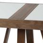 Imagem de Mesa Jantar Extensível Milana Imbuia c/ Vidro Fendi Claro 120/178 cm