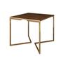 Imagem de Mesa Jantar Industrial Quadrada 90cm Amêndoa Base V Dourada com 4 Cadeiras Eames Eiffel Madeira Bran