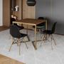 Imagem de Mesa Jantar Industrial Quadrada 90cm Amêndoa Base V Dourada com 4 Cadeiras Eames Eiffel Madeira Pret
