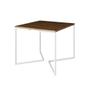 Imagem de Mesa Jantar Industrial Quadrada Amêndoa 90cm Base V Ferro Branco