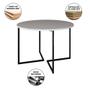 Imagem de Mesa Jantar Industrial Redonda Branca Base V Ferro Preto Tampo 110cm