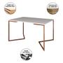 Imagem de Mesa Jantar Industrial Retangular 137x90cm Branca Base V com 6 Cadeiras Eames Eiffel Pretas Base Cob