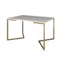 Imagem de Mesa Jantar Industrial Retangular 137x90cm Branca Base V Dourada com 6 Cadeiras Eames Eiffel Madeira