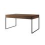 Imagem de Mesa Jantar Industrial Retangular Filadélfia 137x90cm Amêndoa com 4 Cadeiras Brancas Eames Base Ferr