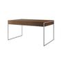 Imagem de Mesa Jantar Industrial Retangular Filadélfia Amêndoa 137x90cm Base Ferro Branco com 4 Cadeiras Branc