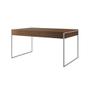 Imagem de Mesa Jantar Industrial Retangular Filadélfia Amêndoa 137x90cm com 4 Cadeiras Brancas Eames Base Ferr