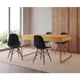 Imagem de Mesa Jantar Industrial Retangular Filadélfia Canela 137x90cm Base Cobre com 4 Cadeiras Pretas Eiffel
