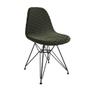 Imagem de Mesa Jantar Londres Quadrada Canela 90cm 4 Cadeiras Eames Estofadas Verde Ferro Preto