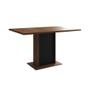 Imagem de Mesa Jantar Londres Retangular Amêndoa 137x90 Base Preta 6 Cadeiras Estofadas Caramelo Base Cobre