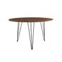Imagem de Mesa Jantar Redonda 110cm Amêndoa Clips 3 Pés com 4 Poltronas Brancas Eames Eiffel Ferro Preto