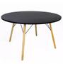 Imagem de Mesa Jantar Redonda Eames Eiffel 120 cm com 4 Cadeiras Eames Eiffel - Preta