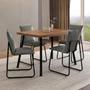Imagem de Mesa Jantar Retangular 120cm c/ 4 Cadeiras Soft Estofada NP