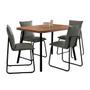 Imagem de Mesa Jantar Retangular 120cm c/ 4 Cadeiras Soft Estofada NP