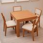 Imagem de Mesa Jantar Retangular Extensível e 4 Cadeiras Estofadas MDF