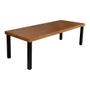Imagem de Mesa Jantar Retangular Industrial 2m Arlete Madeira com 8 Cadeiras Paris Base Alumínio - Castanho 