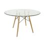 Imagem de Mesa Jantar Tampo Vidro Incolor 90 Cm Redonda Eames Eiffel