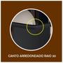 Imagem de Mesa Lara 136x90cm Retangular com Vidro de Canto Arredondado 4 Lugares Mel/Preto