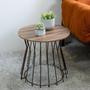 Imagem de Mesa Lateral Aço Corten/Castanho Sala de Estar