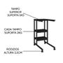 Imagem de Mesa Lateral Apoio Com Rodinha Sala Quarto Escritório Auxiliar 2 Praleteiras
