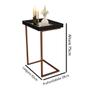 Imagem de Mesa Lateral Apoio Para Sofá Com Espelho JB 4774 - Preto com Bronze - Lojas RPM