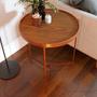 Imagem de Mesa Lateral Aqua 57 Freijo com Cobre - Imcal Moveis