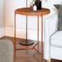 Imagem de Mesa Lateral Aqua 57 Freijo com Cobre - Imcal Moveis
