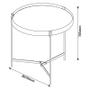 Imagem de Mesa Lateral Aqua Grande com Vidro Off White Cobre - Imcal