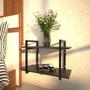 Imagem de Mesa lateral cama mesa de cabeceira preta mesa de cabeceira industrial kit mesa de cabeceira madeira mesinha de cabeçeira
