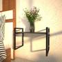 Imagem de Mesa lateral cama mesa de cabeceira preta mesa de cabeceira industrial kit mesa de cabeceira madeira mesinha de cabeçeira