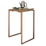 Imagem de Mesa Lateral Canto Aparador Buffet Stan Industrial Ferro Bronze Tampo Caramelo - Ahazzo Móveis