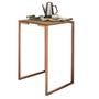 Imagem de Mesa Lateral Canto Aparador Buffet Stan Industrial Ferro Bronze Tampo Castanho - Ahz Móveis