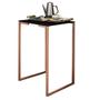 Imagem de Mesa Lateral Canto Aparador Buffet Stan Industrial Ferro Bronze Tampo Preto - Ahz Móveis