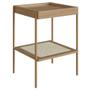 Imagem de Mesa Lateral Com Prateleira Pé Metal Arlo A10 Hanover/Dourado - Mpozenato