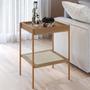 Imagem de Mesa Lateral Com Prateleira Pé Metal Arlo A10 Hanover/Dourado - Mpozenato