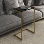 Imagem de  Mesa Lateral De Apoio de Sofá Charmme Ferro Dourado 70cm Industrial Elegante