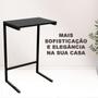 Imagem de Mesa Lateral Decorativa Sofá ou Cama Delin Dicarlo Encaixe Multiuso Madeira e Aço Resistente