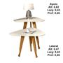 Imagem de Mesa Lateral e Apoio 3 Pontas Plus Pés Madeira Off white - Comprar Moveis para sua Casa