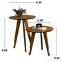 Imagem de Mesa Lateral e Apoio Redonda Plus Pés Madeira cor Freijó / Preto - Comprar Moveis para sua Casa