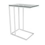 Imagem de Mesa Lateral Encaixe Apoio Elena branco tampo vidro