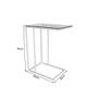 Imagem de Mesa Lateral Industrial Elena de Vidro Base Ferro Off White