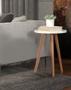 Imagem de Mesa Lateral Redonda Tabriz MDF Branco 44cm Moveis