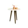Imagem de Mesa Lateral Retrô Com Tampo MDF Brilhante Off White Bechara