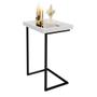 Imagem de Mesa Lateral Sofá Com Espelho Decoração Pé Ferro Cor Branco